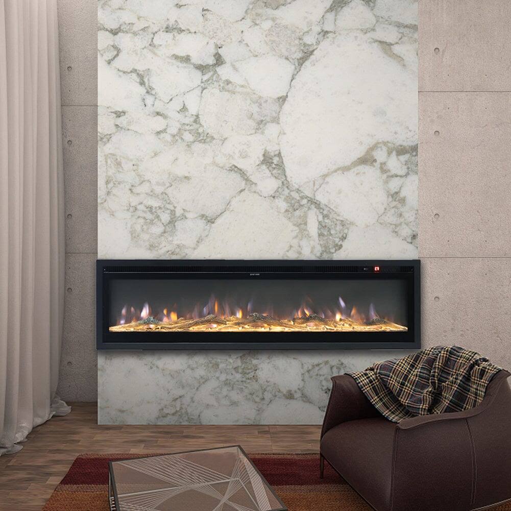 40 Inch Electric Fireplace 9 Colour LED Flame Effect Heater with Remote Control
