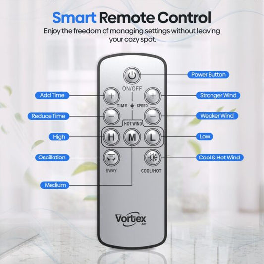 (Black Graphite) Vortex Air Bladeless Fan Heater & Cooler