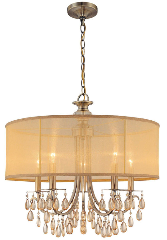 5625-AB Hampton 5 Light Chandelier, Antique Brass | Chandeliers
