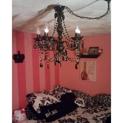 5 - Light Candle Style Classic Chandelier with Crystal Accents Finish: Black | Chandeliers