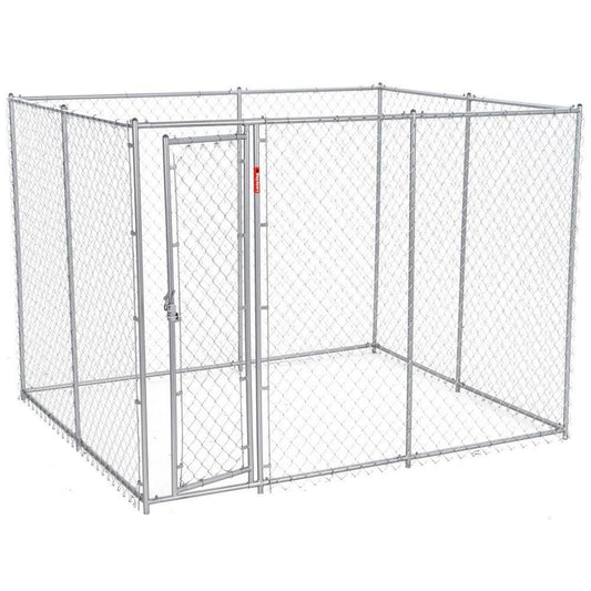 61528EZ Adjustable 10' x 5' x 6' Heavy Duty Outdoor Galvanized Steel Chain Link Dog Kennel Enclosure w/ Latching Door for Dogs Up to 125lbs | Dog Kennels & Runs