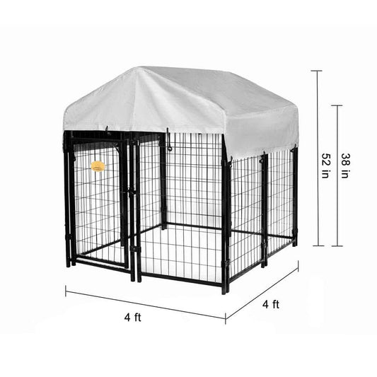 52 in. x 4 ft. x 4 ft. Welded Wire Dog Kennel | Dog Kennels & Runs