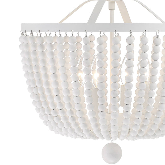 604-MT Rylee 4 Light Matte White Chandelier | Chandeliers