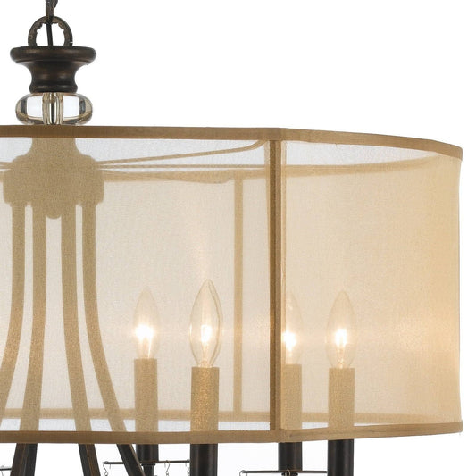 5628-AB Hampton 8 Light Chandelier, Antique Brass | Chandeliers