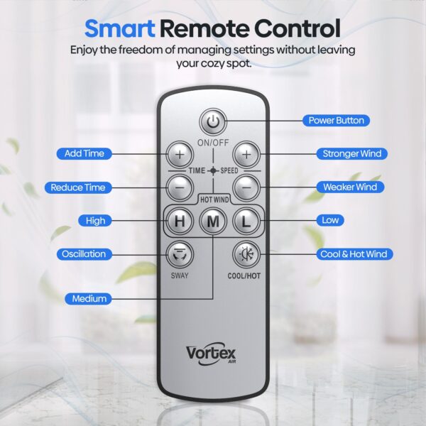 (Black Graphite) Vortex Air Bladeless Fan Heater & Cooler