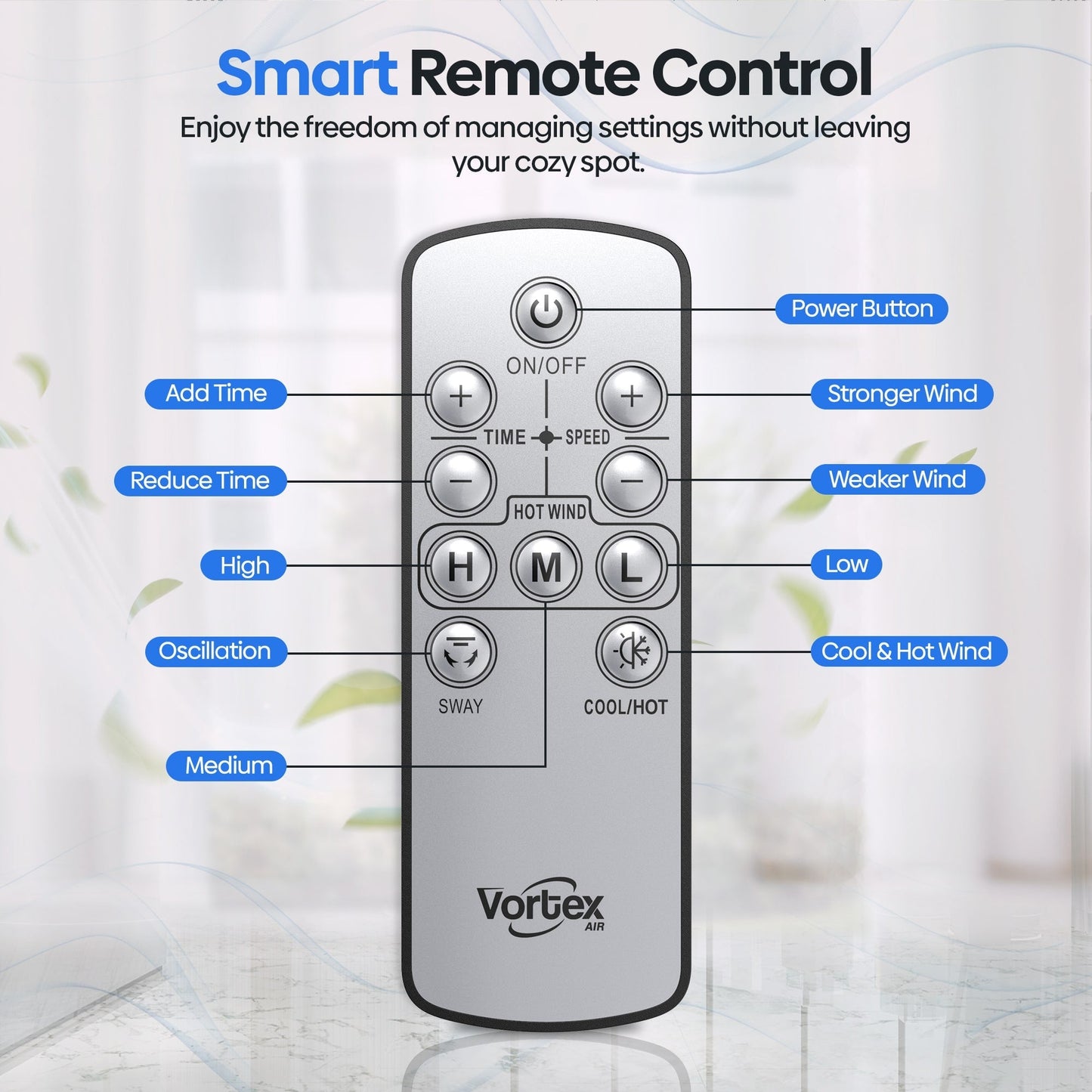 (Golden Night) Vortex Air Bladeless Fan Heater & Cooler