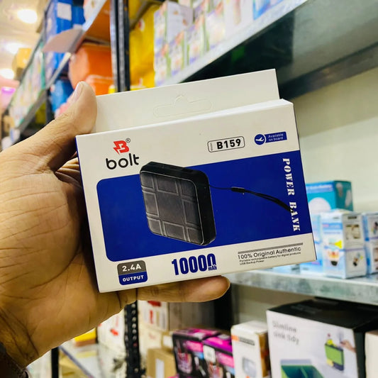 B159 Power Bank 10000mAh with dual USB output ports, fast charging support, and compact portable design