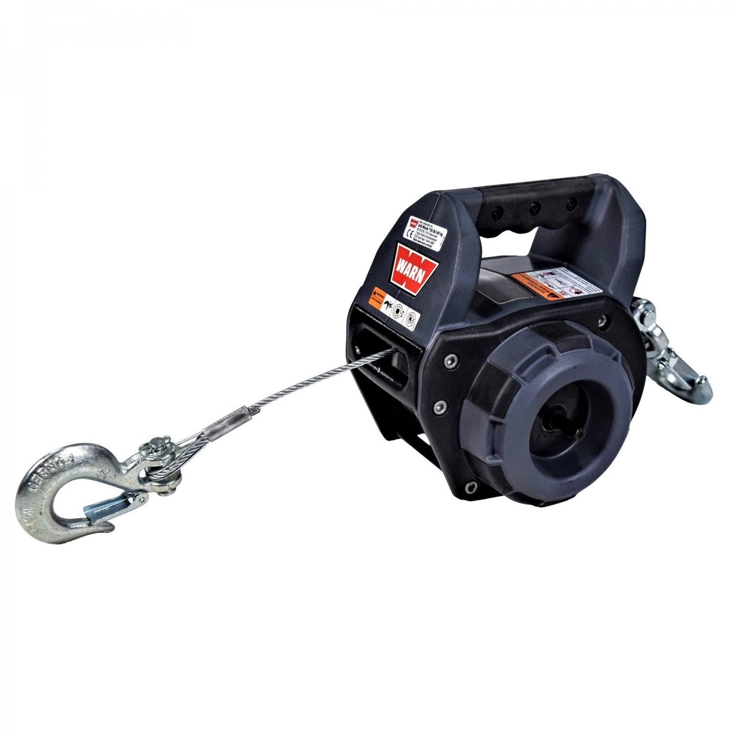101570 Handheld Portable Drill Winch with 40 Foot Steel Wire Rope: 750 lb Pulling Capacity , Gray | Winches