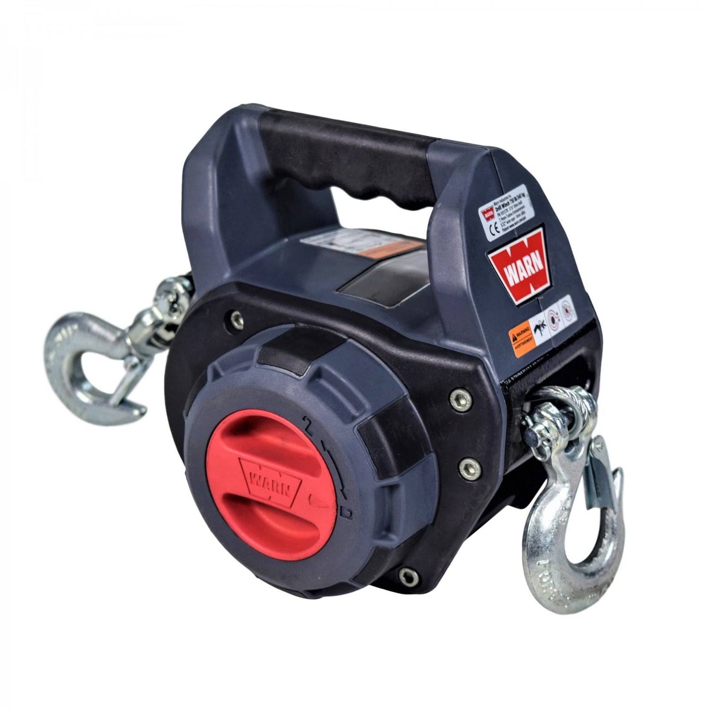 101570 Handheld Portable Drill Winch with 40 Foot Steel Wire Rope: 750 lb Pulling Capacity , Gray | Winches